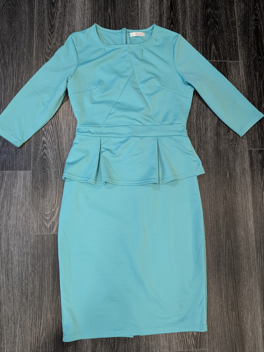 Turquoise Peplum Sheath Dress